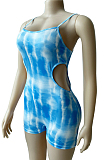 Fashion Hollow Out Tie Dye Sling Jumpsuit WM2141