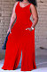 Women Pure Color Vest Wide Leg Jumpsuits QQM4274