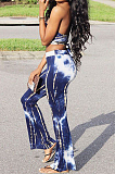 Fashion Sexy Boob Tube Top Flare Pants Tie Dye Two-Piece WM2331