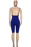 Casual Sexy Pure Color Ankle Strap Bind Hang A Neck Halterneck Jumpsuit SM9168