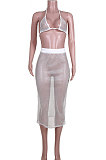 Summer Women Net Yarn Skirts Sets JZH8047