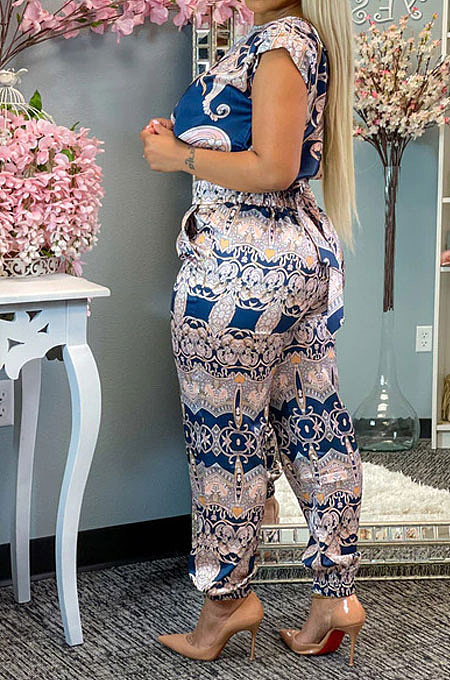 Printing Short Sleeve Pants Sets JZH8041