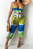 Fashion Casual Positioning Print Sling Vest Jumpsuits OEP6280
