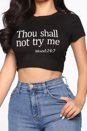 Sexy Printing Letter Tight T Shirts OH8037