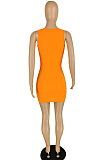 Sexy High Elastic Pit Bar Oblique Hole Vest Dress YYZ942