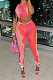Fashion Sexy Tight Positioning Net Yarn Printing Two-Pieces OH8056