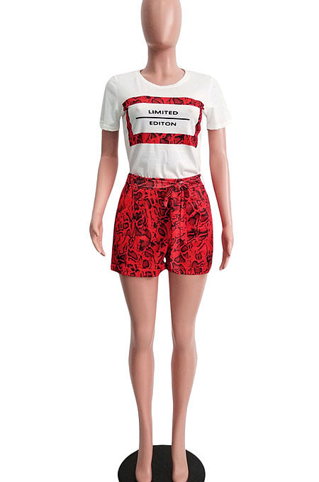 Casual Snakeskin Printing Shorts Sets SN3618