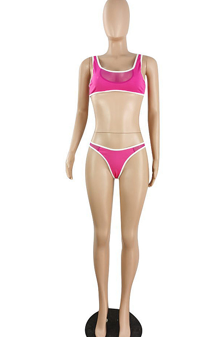 Summer Net Yarn Spliced Bikini Swinsuits E8576