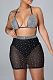 Summer Iridescence Sequin Net Yarn Bind Swimsuit Two-Piece E8579