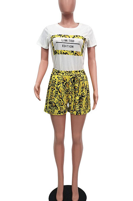 Casual Snakeskin Printing Shorts Sets SN3618