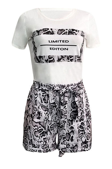 Casual Snakeskin Printing Shorts Sets SN3618
