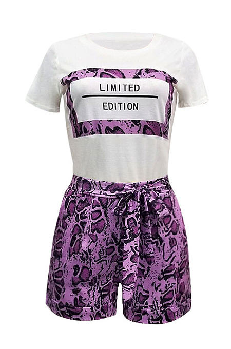 Casual Snakeskin Printing Shorts Sets SN3618