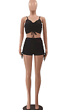 Fashion Pit Bar Fold Drawsing Sling Vest Shorts Two-Piece LSZ9079