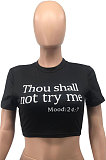 Sexy Printing Letter Tight T Shirts OH8037