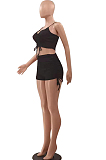 Fashion Pit Bar Fold Drawsing Sling Vest Shorts Two-Piece LSZ9079
