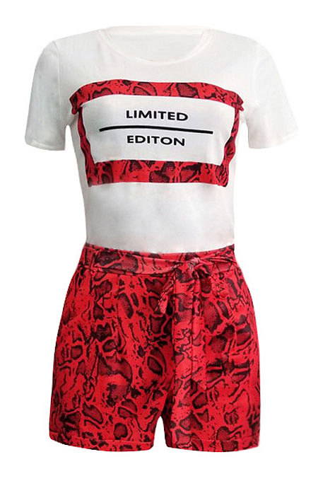 Casual Snakeskin Printing Shorts Sets SN3618