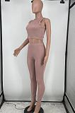Fashion Sexy Pure Color Pit Bar Vest Two-Piece HG108