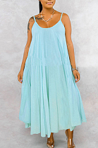 Sexy Pure Color Linen Loose Casual Sling Dress L0346