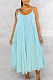 Sexy Pure Color Linen Loose Casual Sling Dress L0346