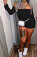 A Word Shoulder Pure Color Tight Backless Knotted Strap Romper Shorts MLM9054