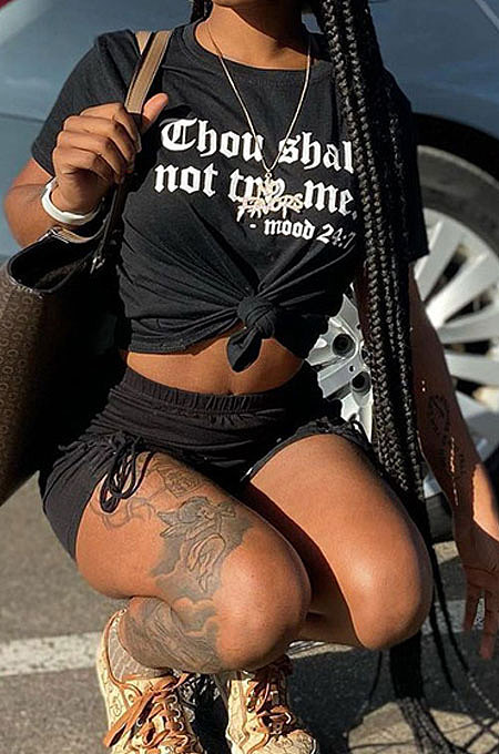 Women Fashion Printing Commuting Shorts Sets WME2033