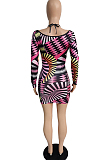 Sexy Fashion Print Sling Cultivate One's Morality Dress MK028