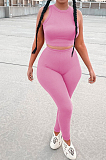Fashion Sexy Pure Color Pit Bar Vest Two-Piece HG108