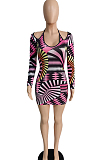 Sexy Fashion Print Sling Cultivate One's Morality Dress MK028