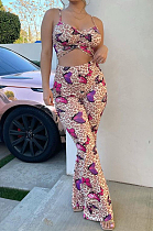 Fashion Cultivate One's Morality Boob Tube Top Leopard Print Two-Piece PQ8031