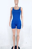 Summer Casual Pure Color Sport Romper Shorts R6296