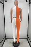 Sexy Summer Spliced Zipper Casual Two-Piece HG111