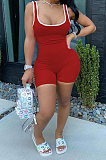 Summer Casual Pure Color Sport Romper Shorts R6296