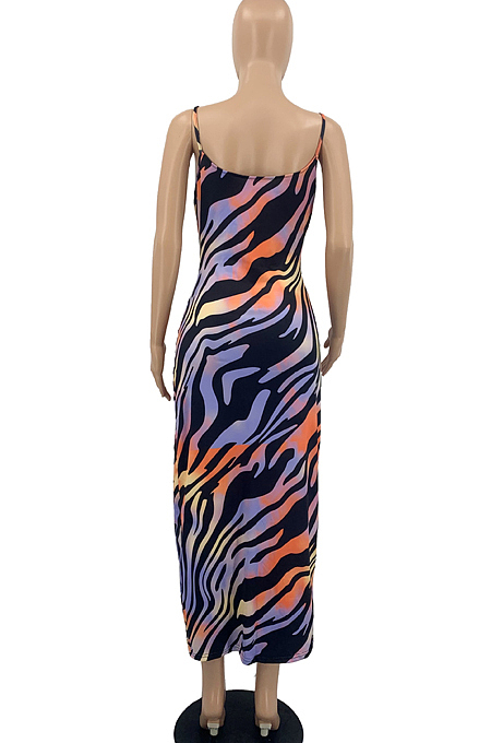 Night Club Tight Package Hip Print Sling Dress PQ8030