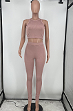 Fashion Sexy Pure Color Pit Bar Vest Two-Piece HG108