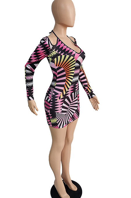 Sexy Fashion Print Sling Cultivate One's Morality Dress MK028