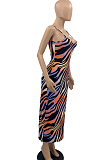 Night Club Tight Package Hip Print Sling Dress PQ8030