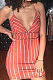 Sexy Womne Stripe Printing Backless Sleeveless Mini Dress ASM5020