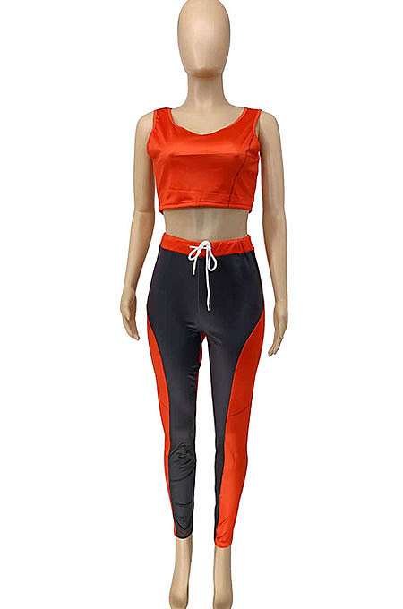 Trendy Yoga Sport Sleeveless Long Pants Two-Pieces WME2022