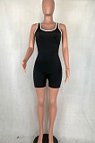 Summer Casual Pure Color Sport Romper Shorts R6296