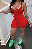 Summer Casual Pure Color Sport Romper Shorts R6296