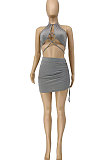 Euramerican Women Trendy Tideway Vintage Bind Skirts Sets WME2037