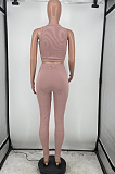 Fashion Sexy Pure Color Pit Bar Vest Two-Piece HG108