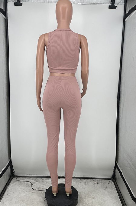 Fashion Sexy Pure Color Pit Bar Vest Two-Piece HG108