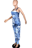 Fashion Sling Copy Cowboy Print Jumpsuit YFS3678