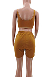 Euramerican Fashion Women Pure Color Casual Two-Piece TK6172