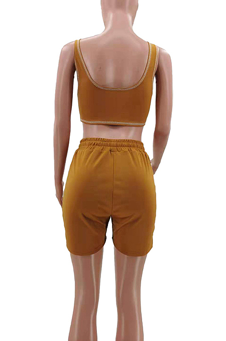 Euramerican Fashion Women Pure Color Casual Two-Piece TK6172