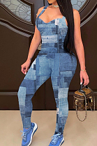 Fashion Sling Copy Cowboy Print Jumpsuit YFS3678