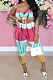 Fashion Tie Dye Positioning Print Loose Casual Two-Piece NRS8059