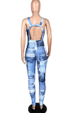 Fashion Sling Copy Cowboy Print Jumpsuit YFS3678