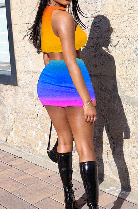 Euramerican Fashion Rainbow Gradient Two-Piece SYY8057
